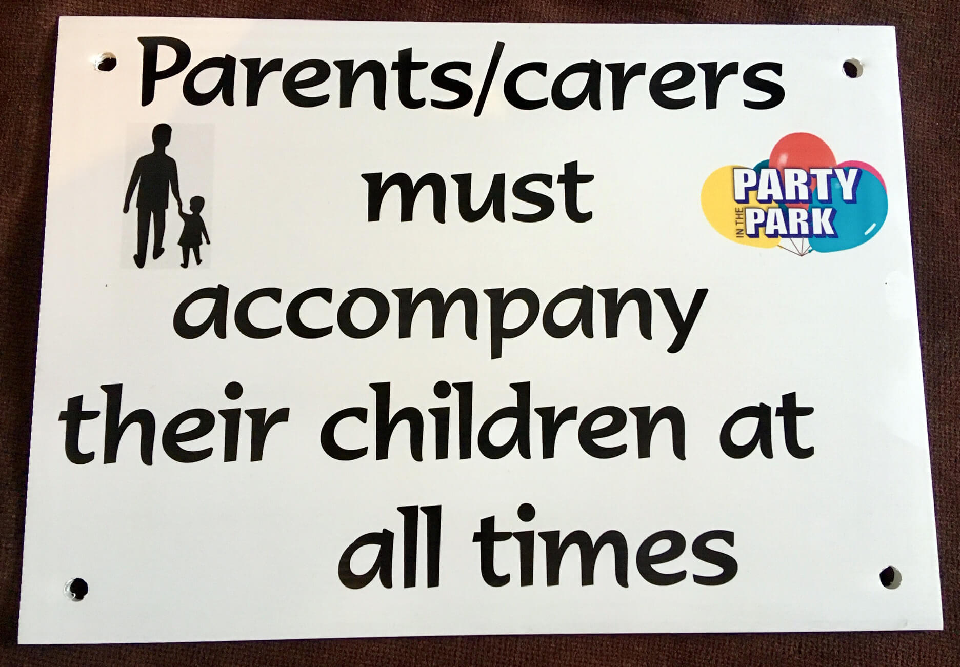 ‘Parents/Carers Accompany Children’ Signs